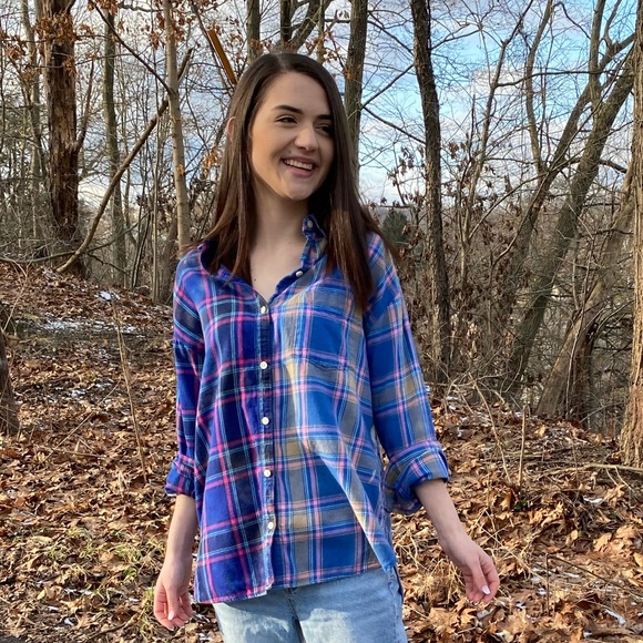 *CUSTOM DYED HALF/HALF BUTTON DOWN SHIRT - Picture 2 of 6